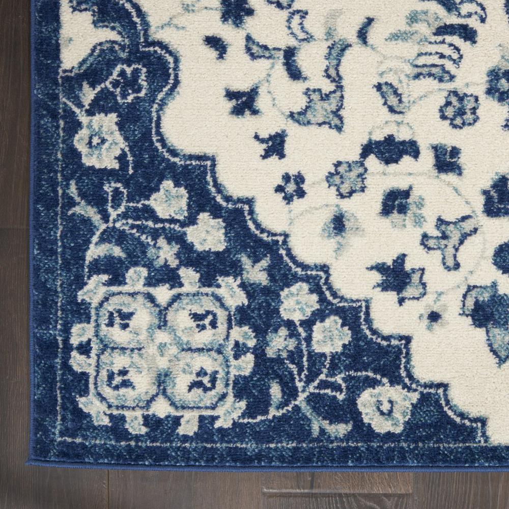 4’ x 6’ Ivory and Blue Medallion Area Rug - Ivory Blue. Picture 2