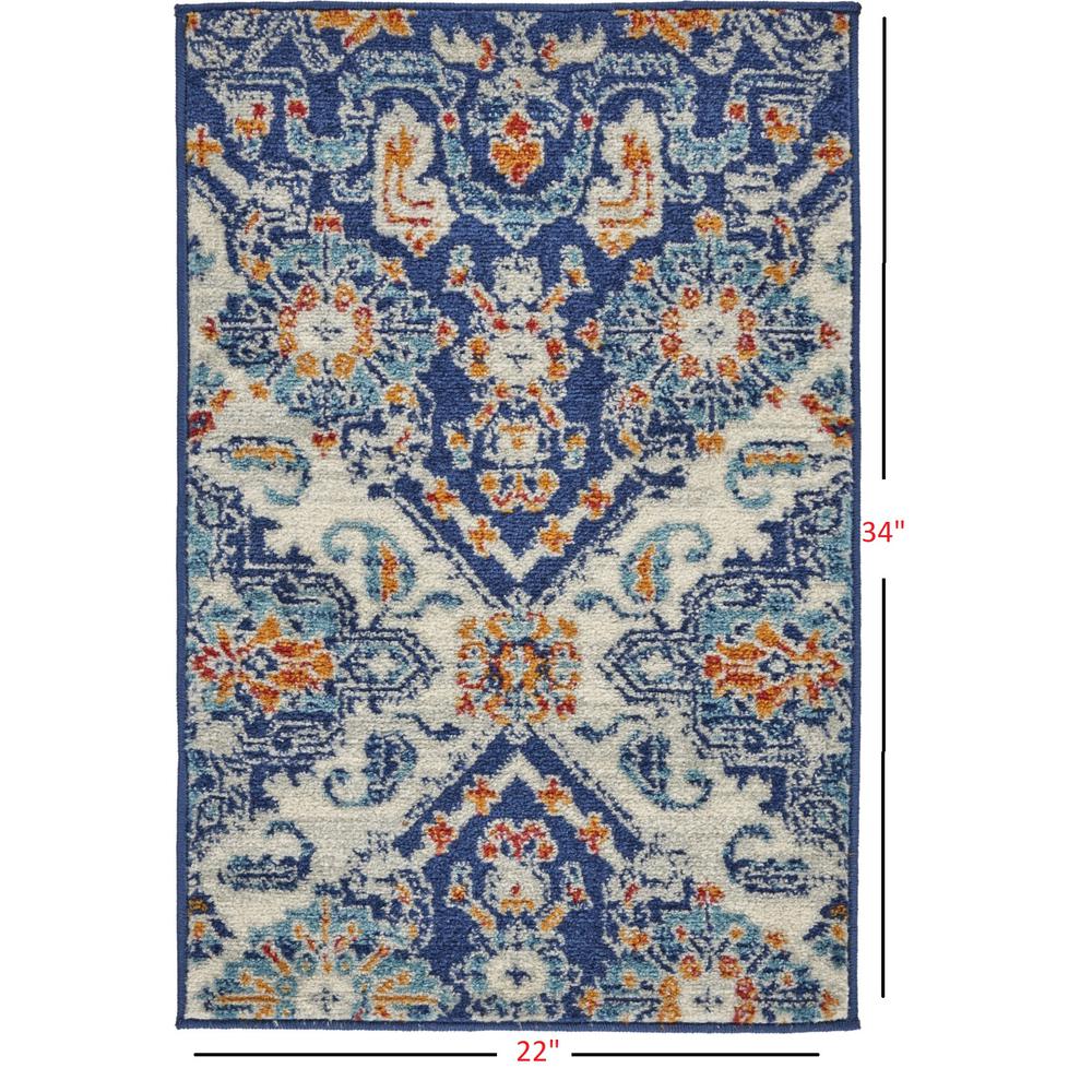 2’ x 3’ Blue and Ivory Persian Patterns Scatter Rug Blue/Multicolor. Picture 8