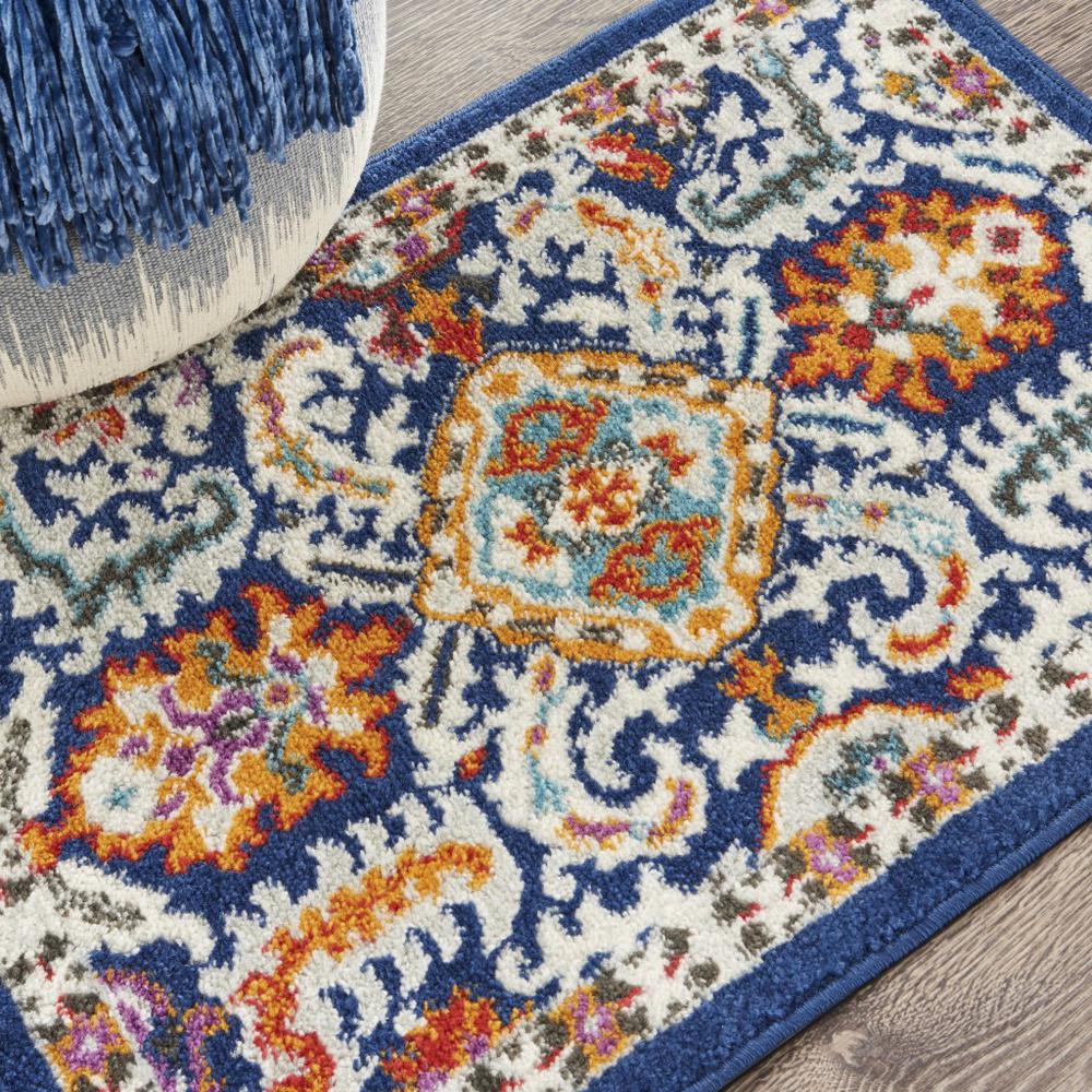 2’ x 3’ Blue and Gold Intricate Scatter Rug Blue/Multicolor. Picture 5