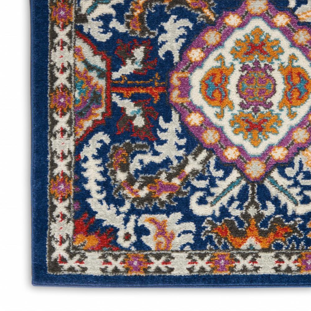 2’ x 3’ Blue and Gold Intricate Scatter Rug Blue/Multicolor. Picture 7