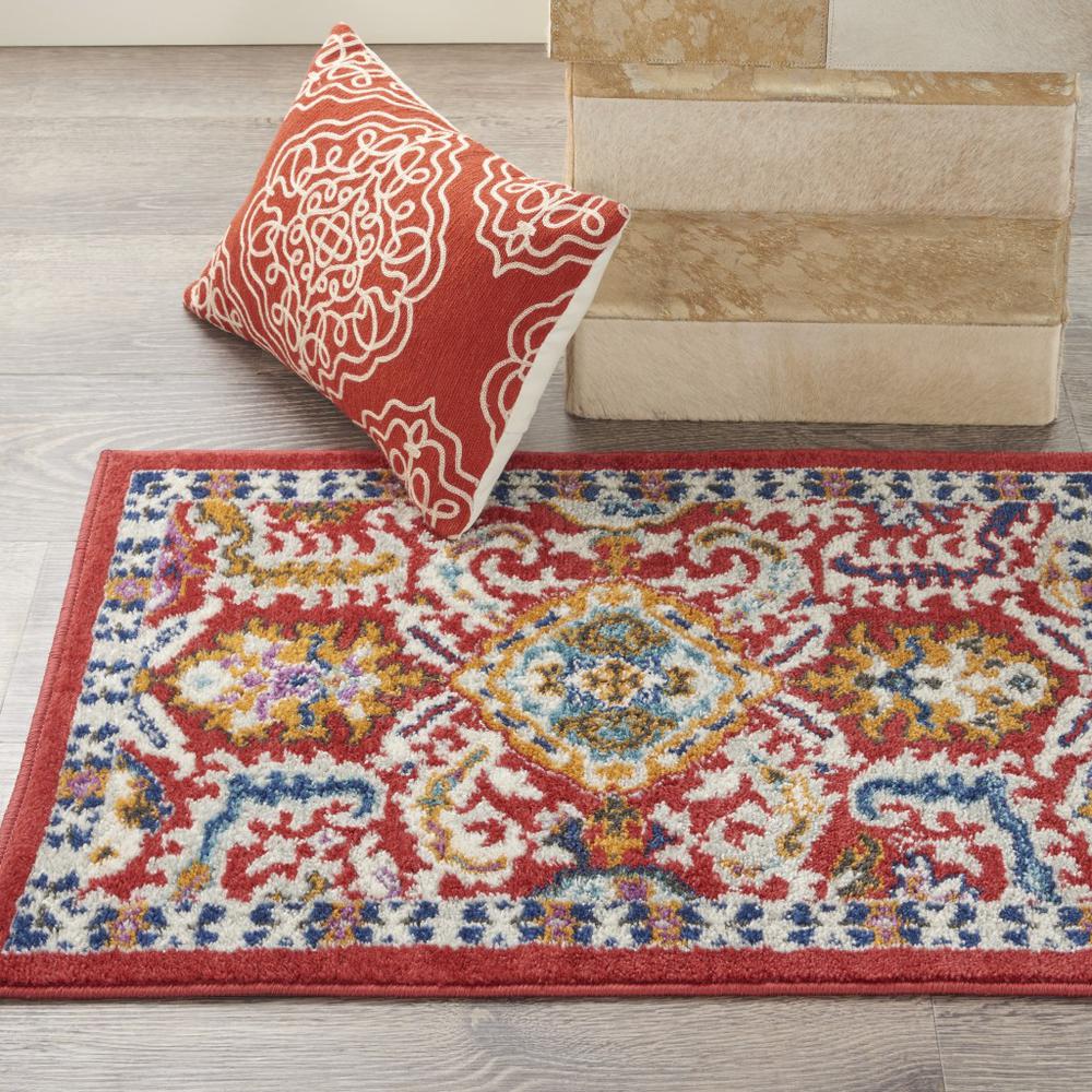 2’ x 3’ Red and Multicolor Decorative Scatter Rug - 385643. Picture 4