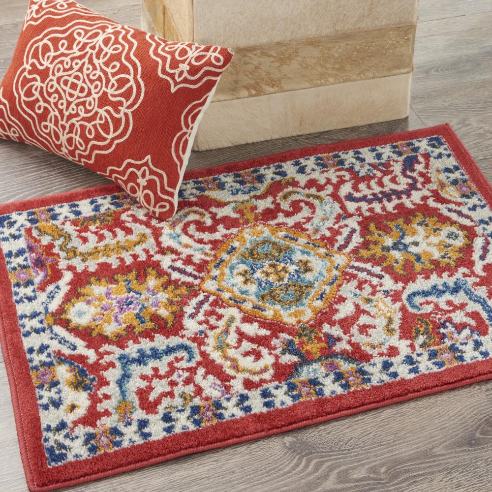 2’ x 3’ Red and Multicolor Decorative Scatter Rug - 385643. Picture 6