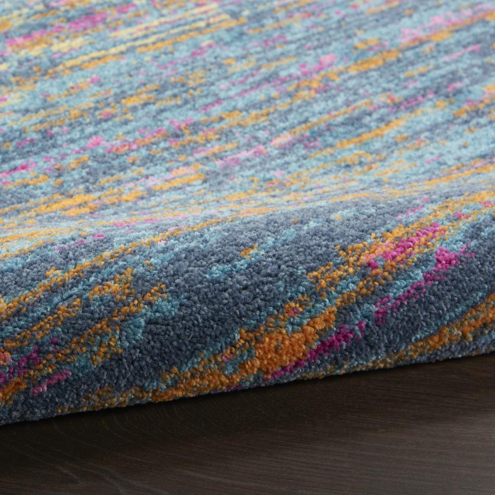 2’ x 6’ Blue Distressed Striations Runner Rug Blue/Multicolor. Picture 3