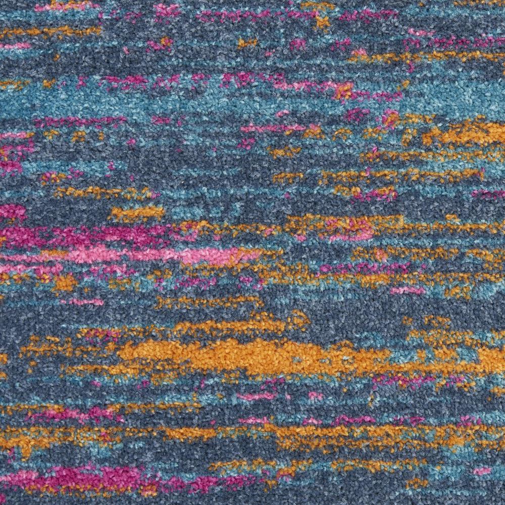 2’ x 8’ Blue Distressed Striations Runner Rug Blue/Multicolor. Picture 5