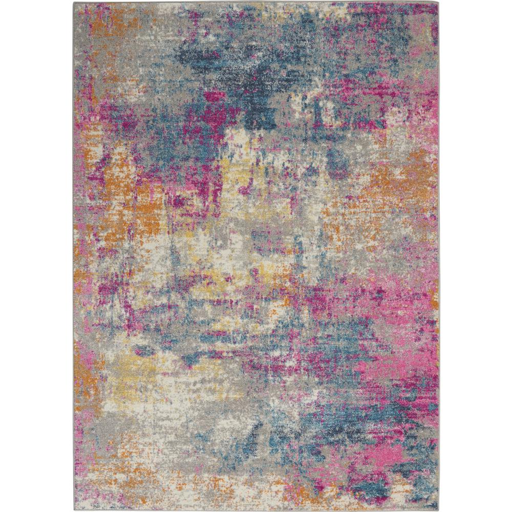 5’ x 7’ Ivory and Multi Abstract Area Rug - 385714. Picture 1