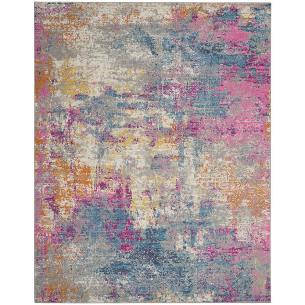 8’ x 10’ Ivory and Multi Abstract Area Rug - 385717. Picture 1