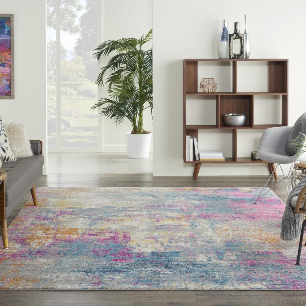 8’ x 10’ Ivory and Multi Abstract Area Rug - 385717. Picture 4