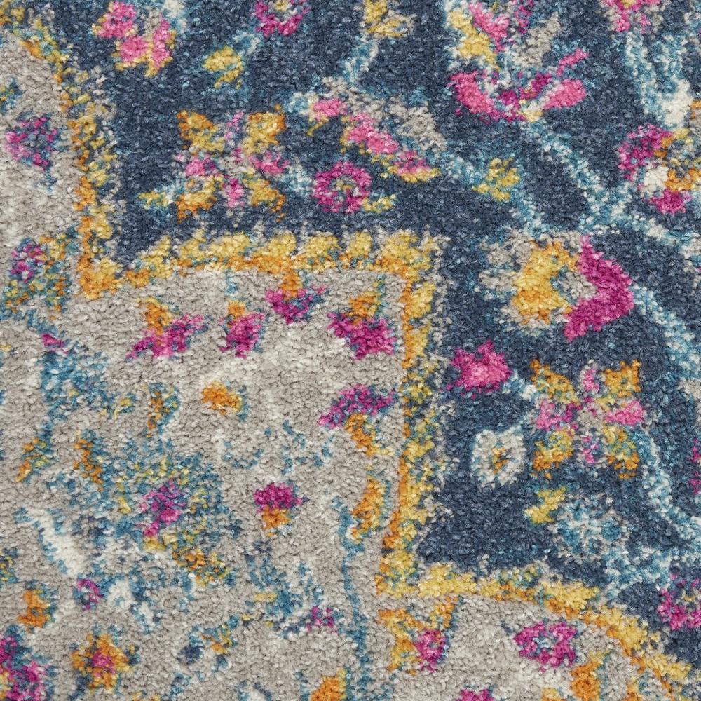 8’ x 10’ Blue and Pink Medallion Area Rug Multicolor. Picture 6