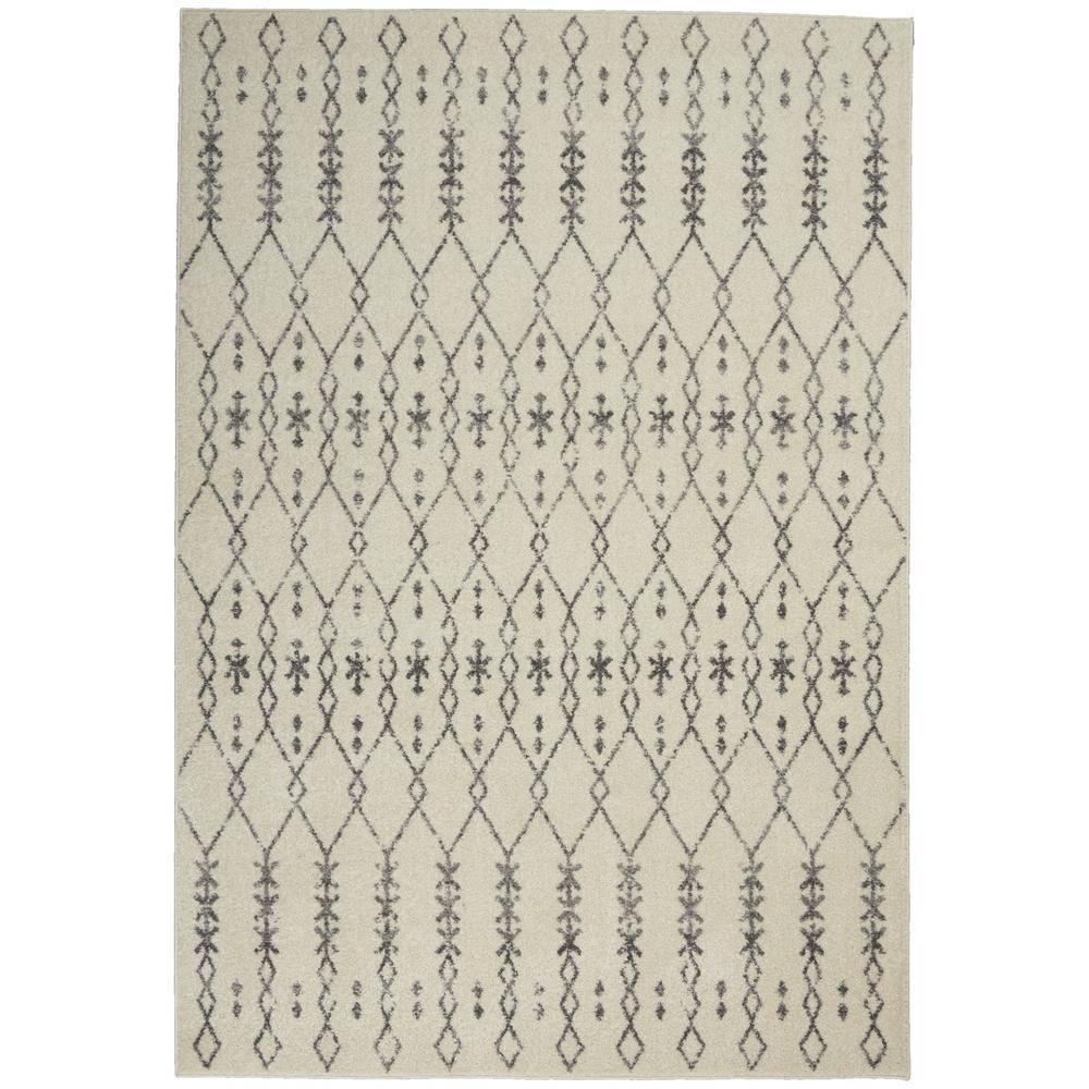 4’ x 6’ Ivory and Gray Geometric Area Rug - 385754. Picture 1