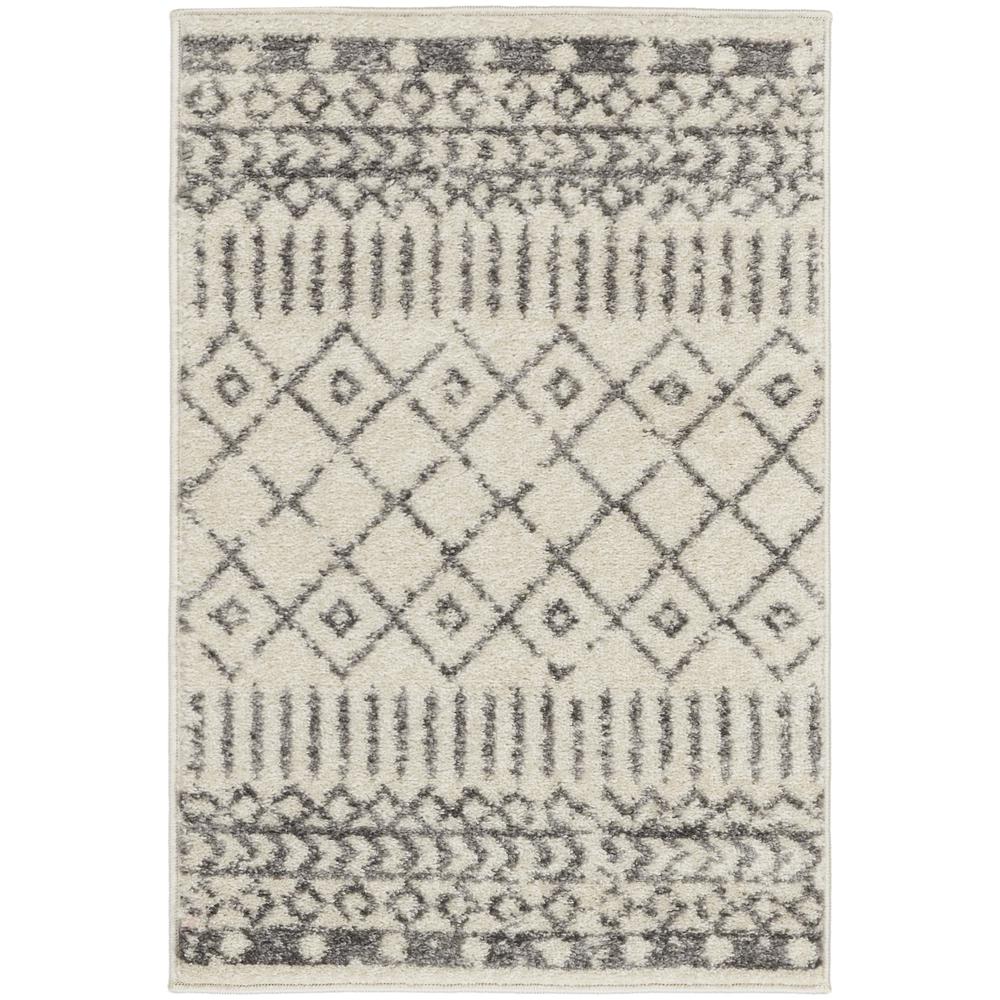2’ x 3’ Ivory and Gray Geometric Scatter Rug Ivory/Grey. Picture 1