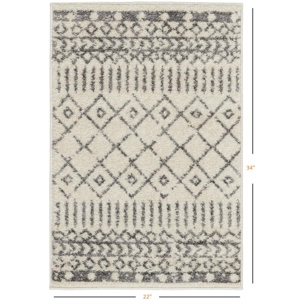 2’ x 3’ Ivory and Gray Geometric Scatter Rug Ivory/Grey. Picture 8
