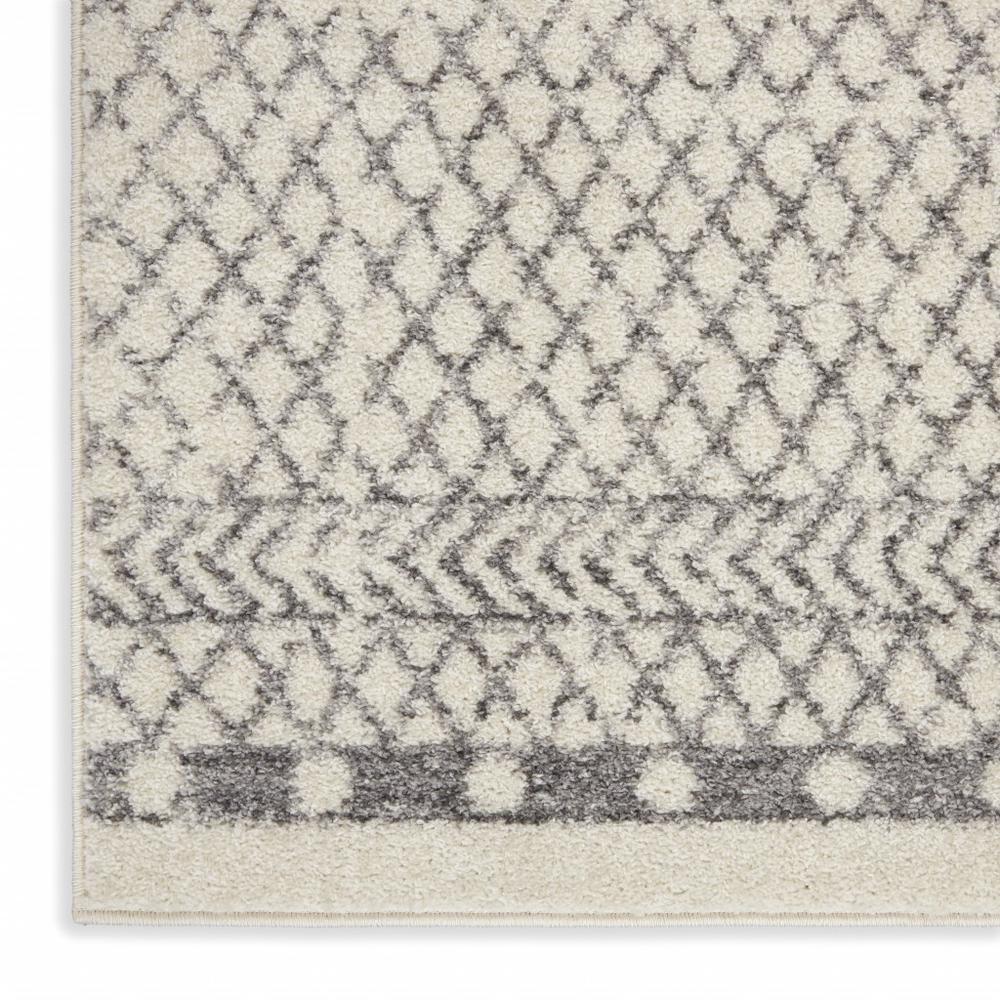 7’ x 10’ Ivory and Gray Geometric Area Rug Ivory/Grey. Picture 5