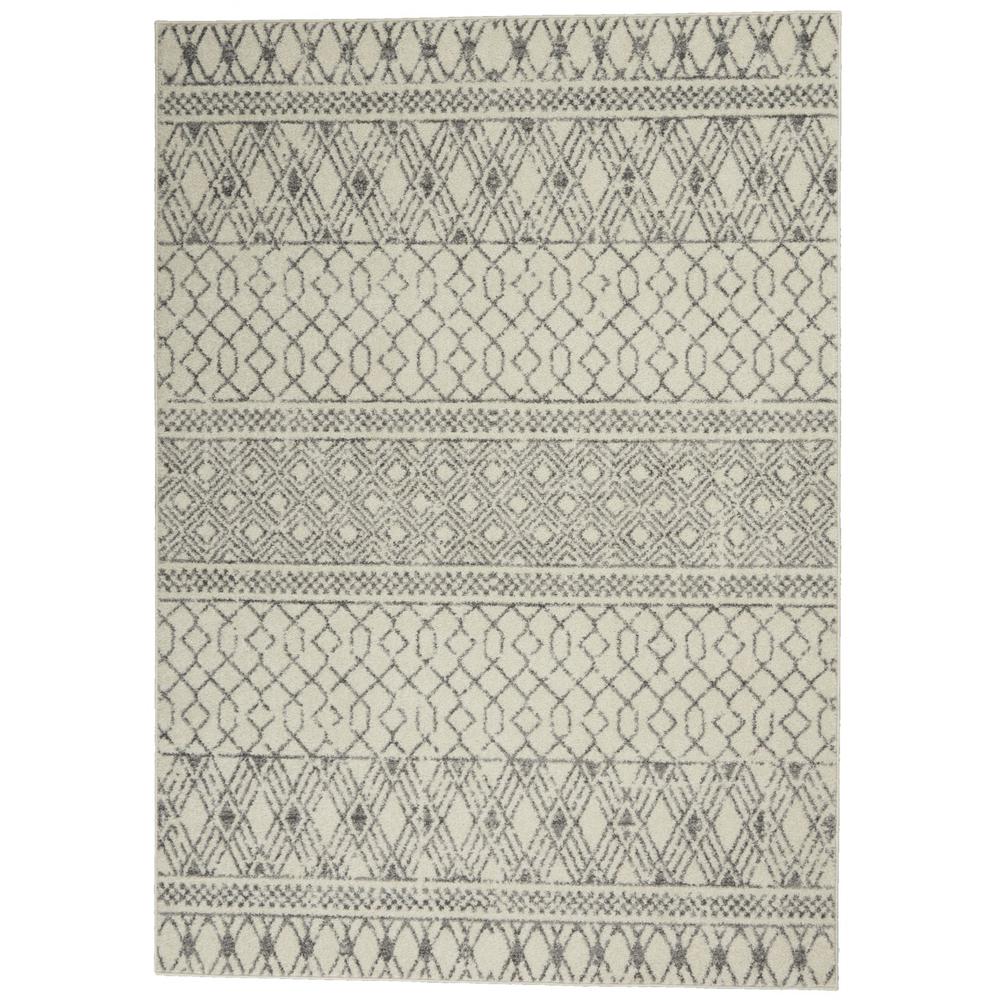 5’ x 7’ Ivory and Gray Geometric Area Rug - 385773. Picture 1