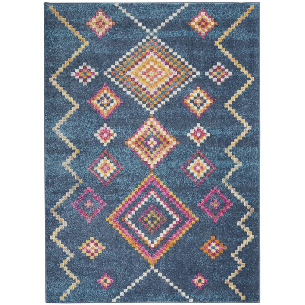 4’ x 6’ Navy Blue Berber Pattern Area Rug - 385777. Picture 1
