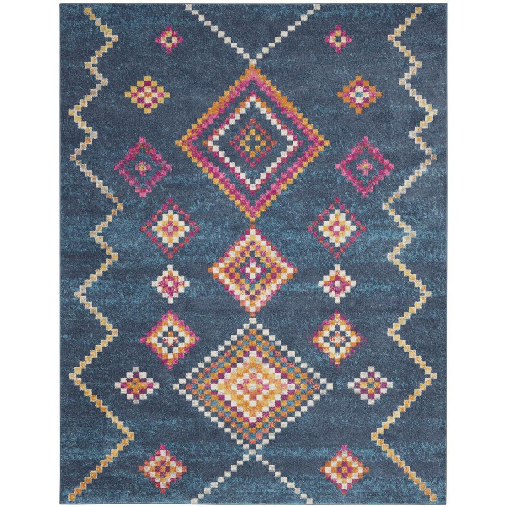 7’ x 10’ Navy Blue Berber Pattern Area Rug - 385779. Picture 1