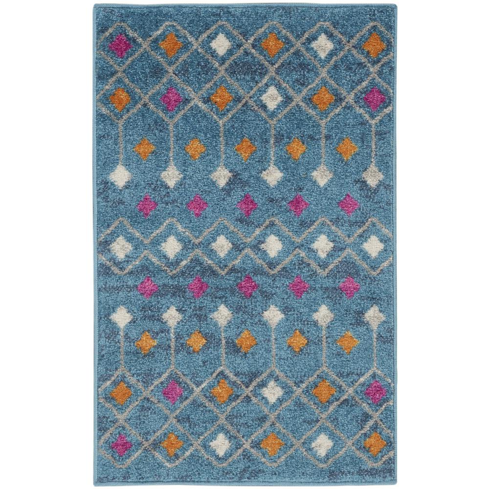 2’ x 3’ Blue Jewels Geometric Scatter Rug - 385781. Picture 1