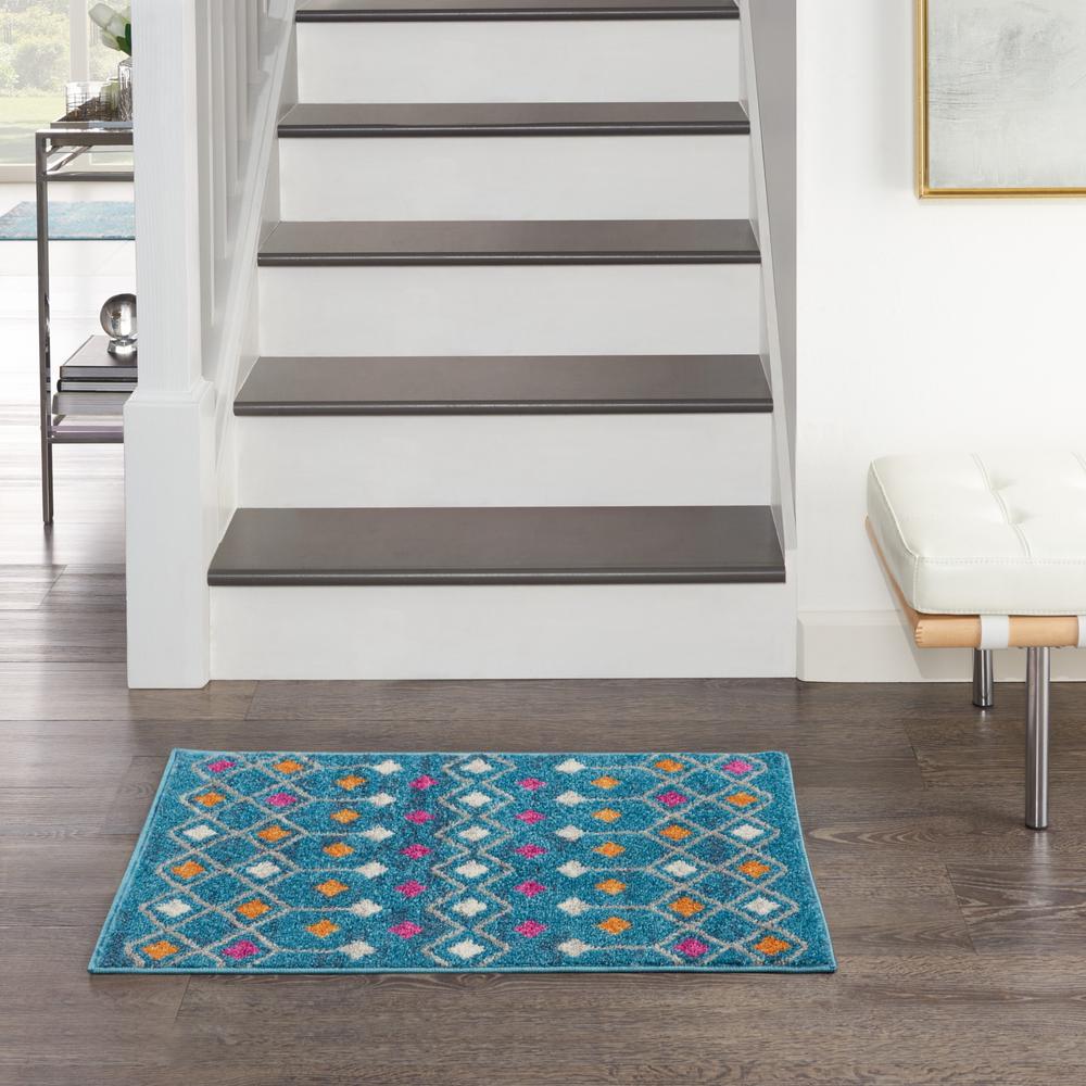 2’ x 3’ Blue Jewels Geometric Scatter Rug - 385781. Picture 4