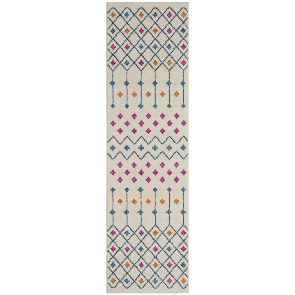 2’ x 8’ Ivory Jewels Geometric Runner Rug - 385788. Picture 1