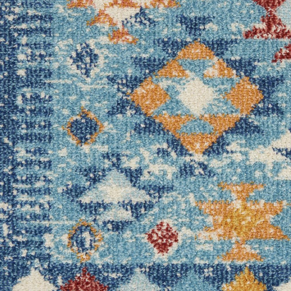 2’ x 8’ Blue and Multi Diamonds Runner Rug - 385807. Picture 6