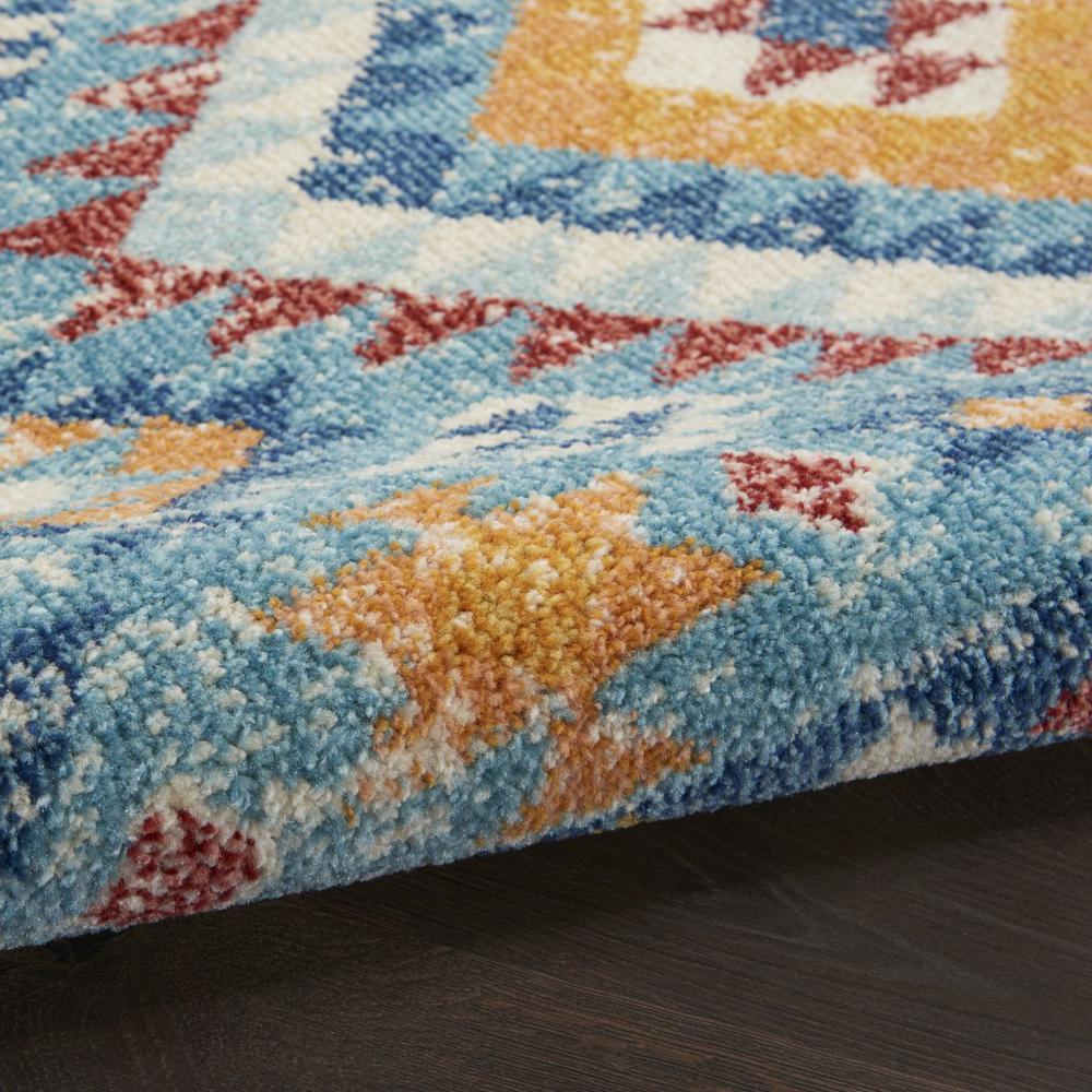 2’ x 8’ Blue and Multi Diamonds Runner Rug - 385807. Picture 7