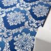 4’ x 6’ Blue and Ivory Damask Area Rug - 385819. Picture 4