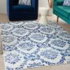 4’ x 6’ Ivory and Navy Damask Area Rug - 385822. Picture 3