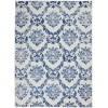 5’ x 7’ Ivory and Navy Damask Area Rug - 385823. The main picture.