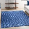 5’ x 7’ Navy Blue and Ivory Berber Pattern Area Rug - 385830. Picture 3