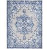 4’ x 6’ Gray and Blue Persian Medallion Area Rug Grey Blue. Picture 1