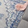 4’ x 6’ Gray and Blue Persian Medallion Area Rug Grey Blue. Picture 4