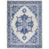 5’ x 7’ Ivory and Blue Persian Medallion Area Rug Ivory Blue. Picture 1