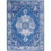 4’ x 6’ Navy Blue and Ivory Persian Medallion Area Rug Navy. Picture 1