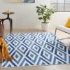 4’ x 6’ Ivory and Blue Diamond Area Rug - 385841. Picture 3