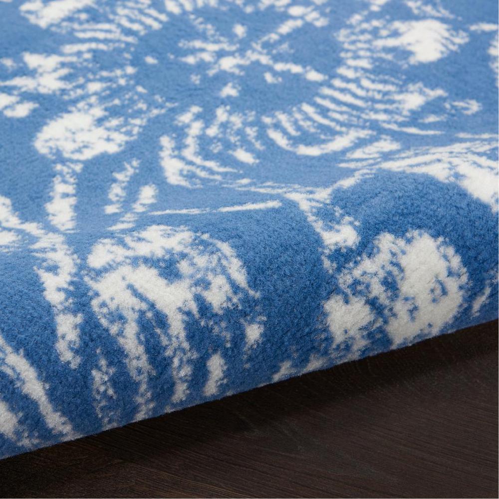 4’ x 6’ Blue and Ivory Floral Vines Area Rug Blue. Picture 5