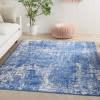 4’ x 6’ Blue and Ivory Abstract Splash Area Rug Blue Ivory. Picture 3