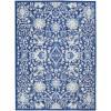 4’ x 6’ Navy and Ivory Intricate Floral Area Rug Navy Multicolor. The main picture.