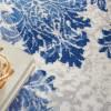 5’ x 7’ Ivory and Navy Damask Area Rug Ivory Navy. Picture 4