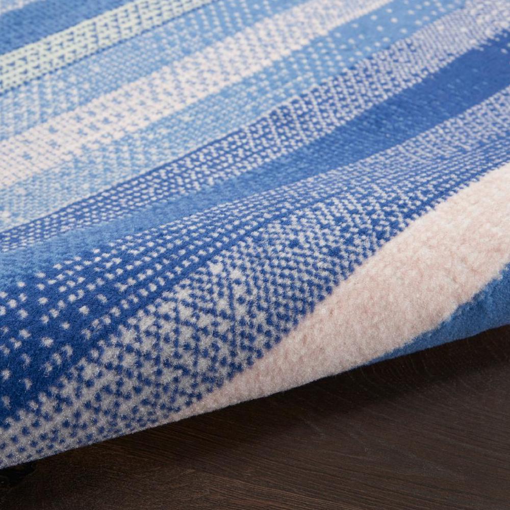 5’ x 7’ Blue and Ivory Halftone Stripe Area Rug Blue Multicolor. Picture 5