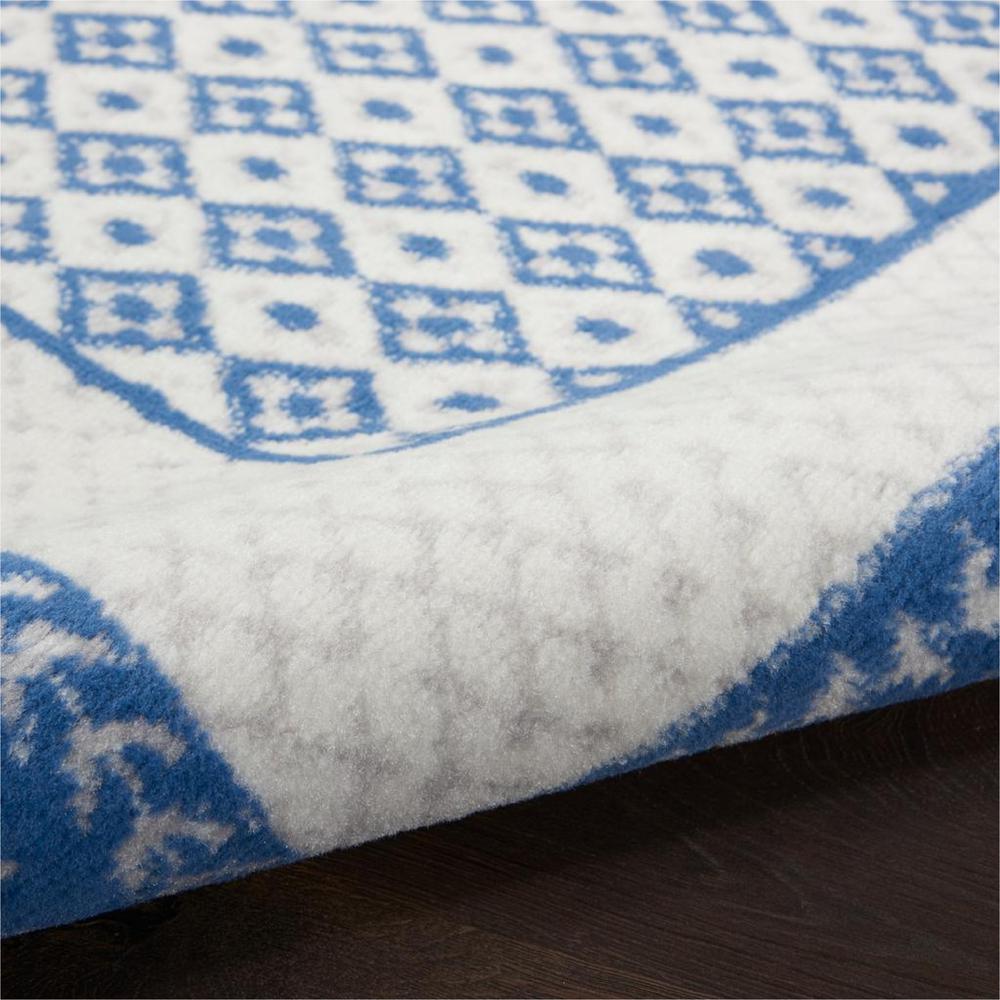 4’ x 6’ Ivory and Blue Geometric Area Rug Ivory Blue. Picture 5