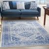6’ x 9’ Ivory and Navy Geometric Area Rug Ivory Navy. Picture 3