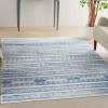 6’ x 9’ Ivory and Blue Distressed Area Rug Ivory Blue. Picture 3