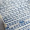 6’ x 9’ Ivory and Blue Distressed Area Rug Ivory Blue. Picture 4