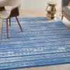 5’ x 7’ Light Blue and Ivory Distressed Area Rug Light Blue Ivory. Picture 3