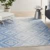 4’x6’ Ivory and Blue Lattice Area Rug - 385901. Picture 3