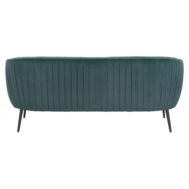 Glam Green Pleated Velvet with Black Sofa - 385938. Picture 4