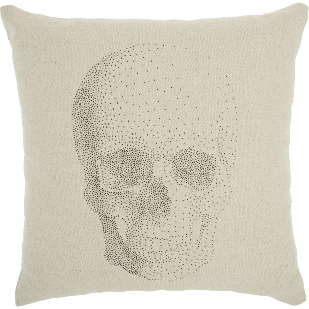 Natural Beige Faded Skull Throw Pillow - 386094. Picture 1