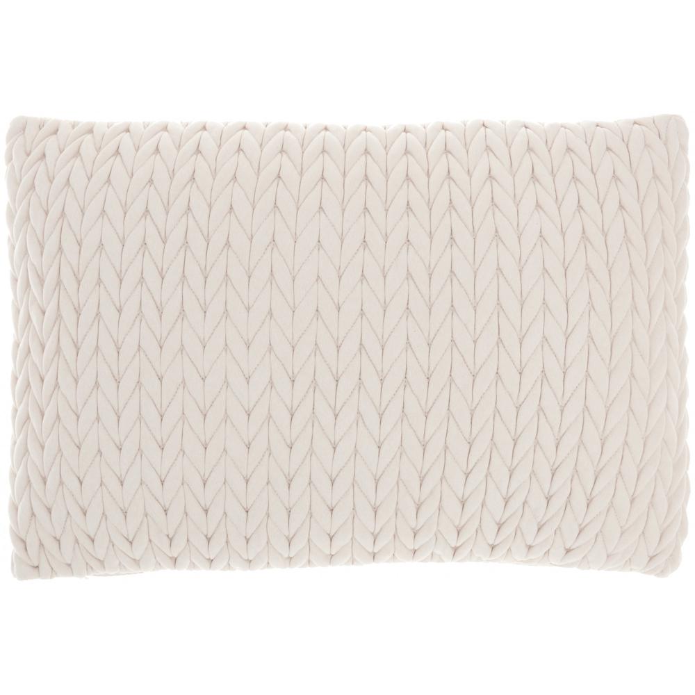 Ivory Chunky Braid Lumbar Pillow - 386139. Picture 1