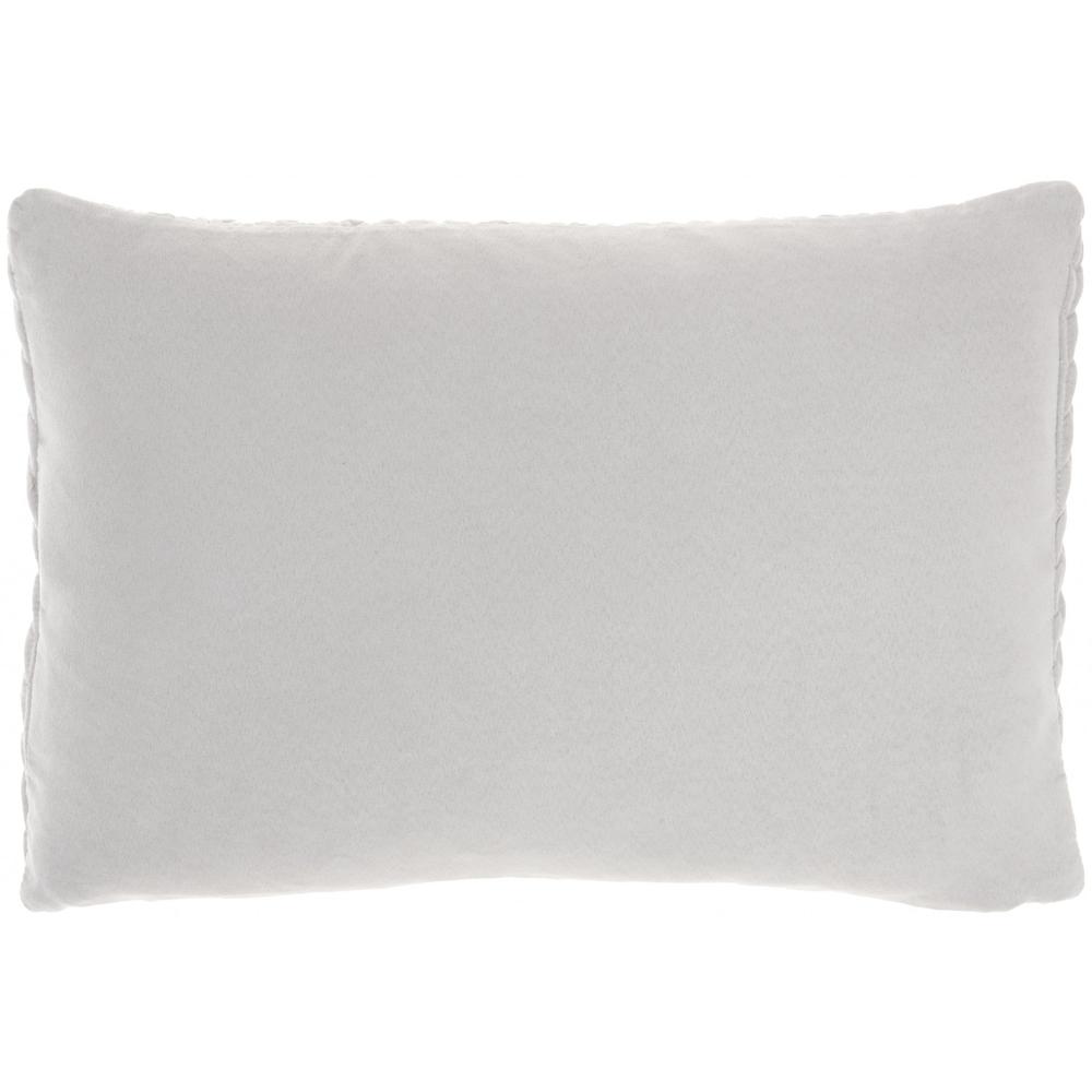 Light Gray Chunky Braid Lumbar Pillow - 386142. Picture 2