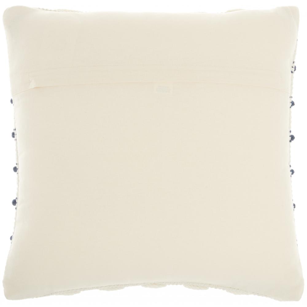 Navy Blue and Ivory Textured Stripes Throw Pillow - 386185. Picture 2