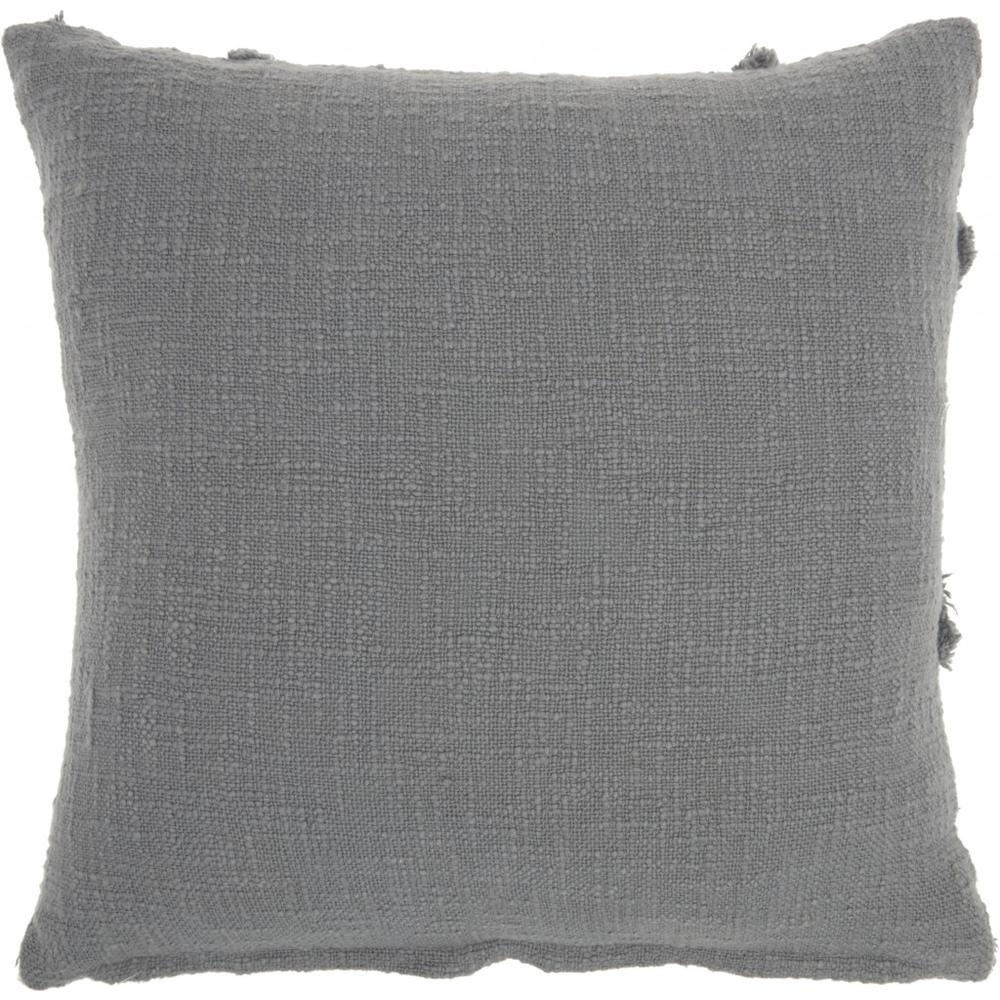 Boho Chic Gray Textured Lines Throw Pillow - 386307. Picture 2